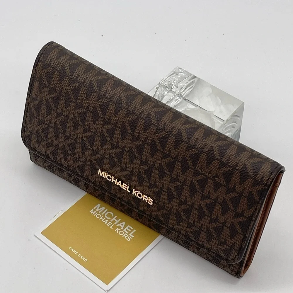 Michael Kors Large Trifold Wallet Brown/Gold
